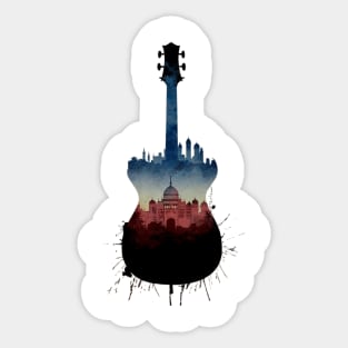 Taj Mahal l Guitar l Musician l India l Art Sticker